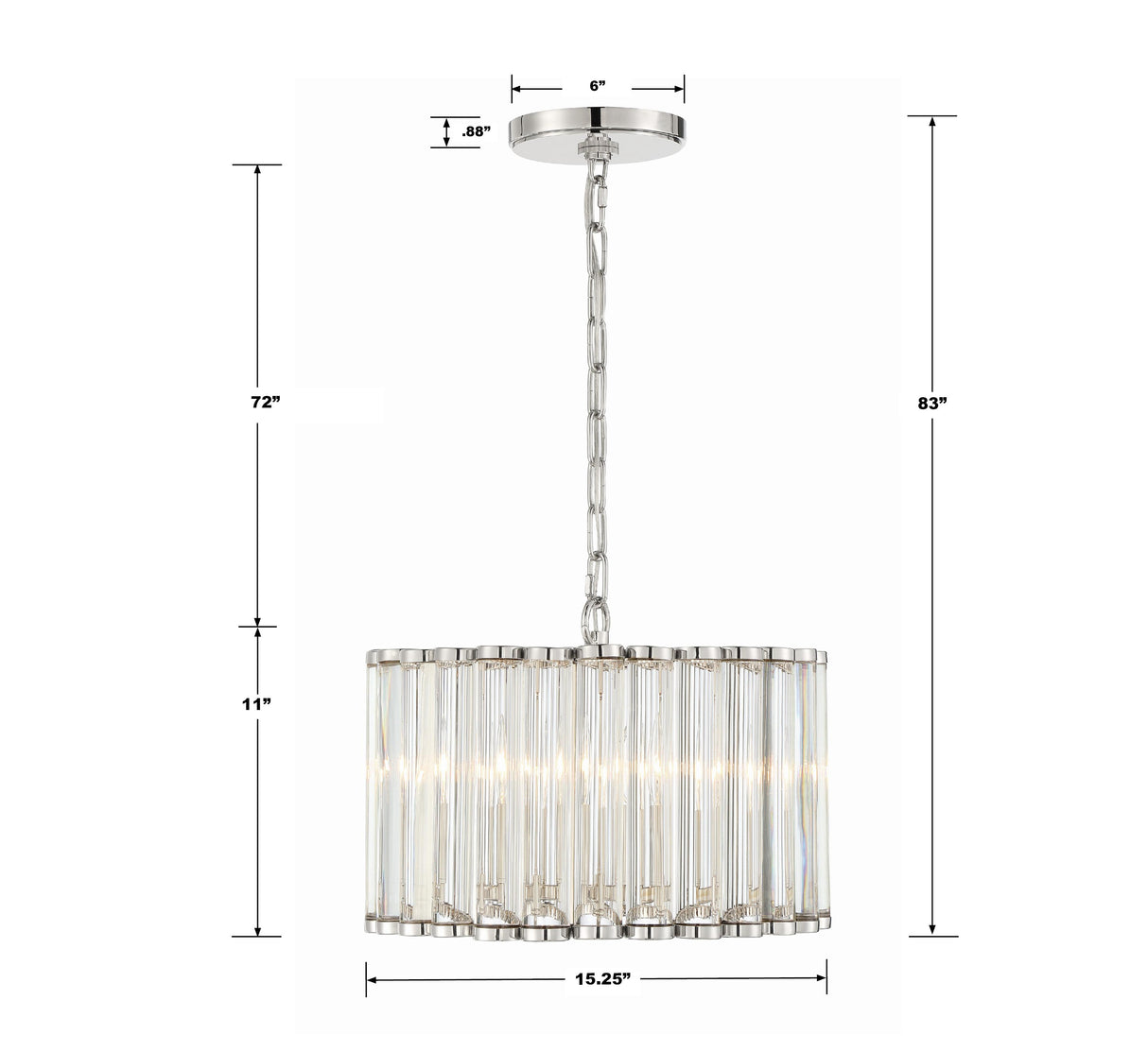 Crystorama Libby Langdon Elliot 4 Light Polished Nickel Mini Chandelier