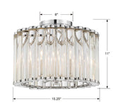 Crystorama Libby Langdon Elliot 4 Light Polished Nickel Semi Flush Mount