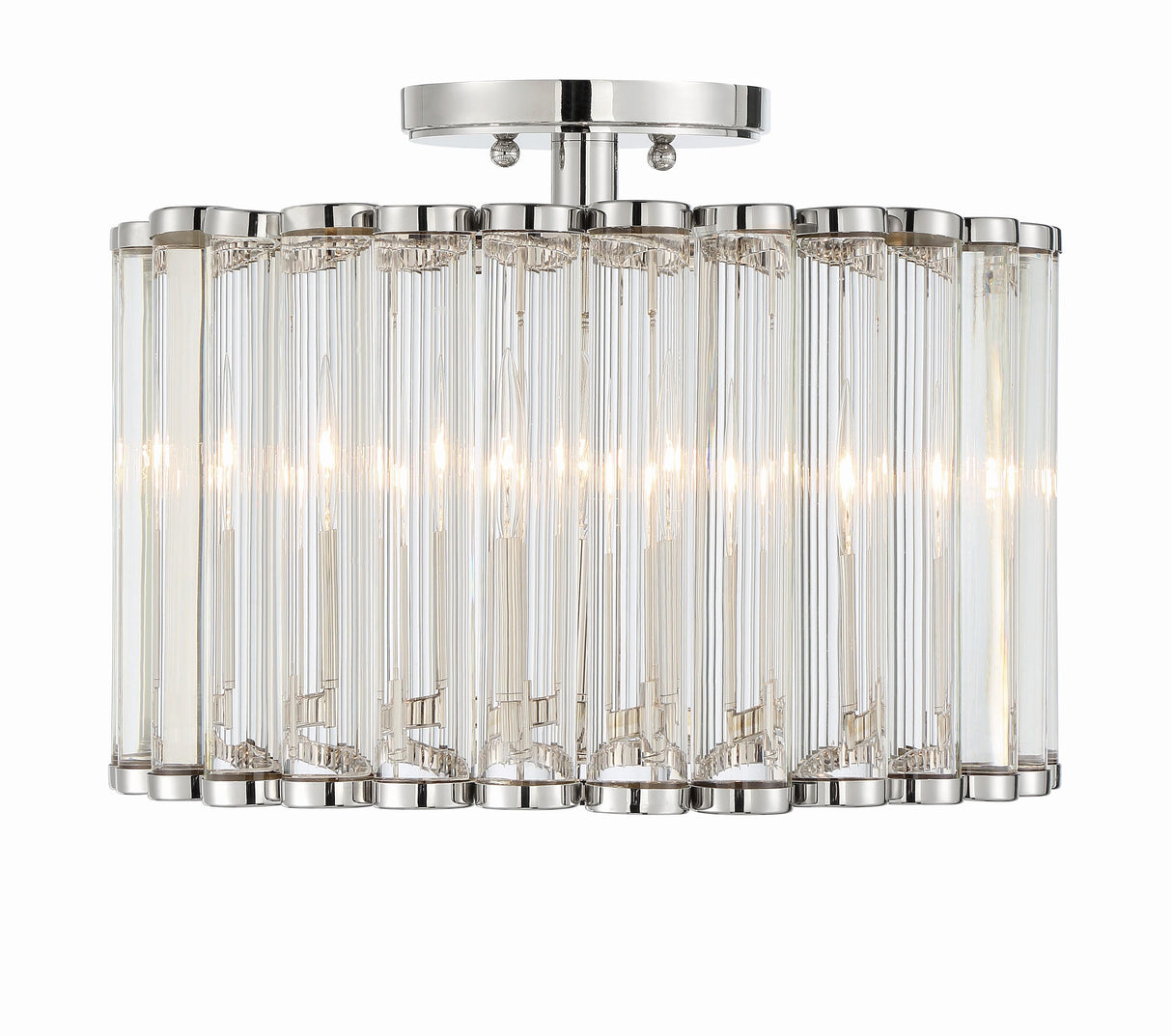 Crystorama Libby Langdon Elliot 4 Light Polished Nickel Semi Flush Mount