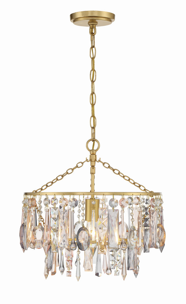 Crystorama Elsa 1 Light Antique Gold Pendant