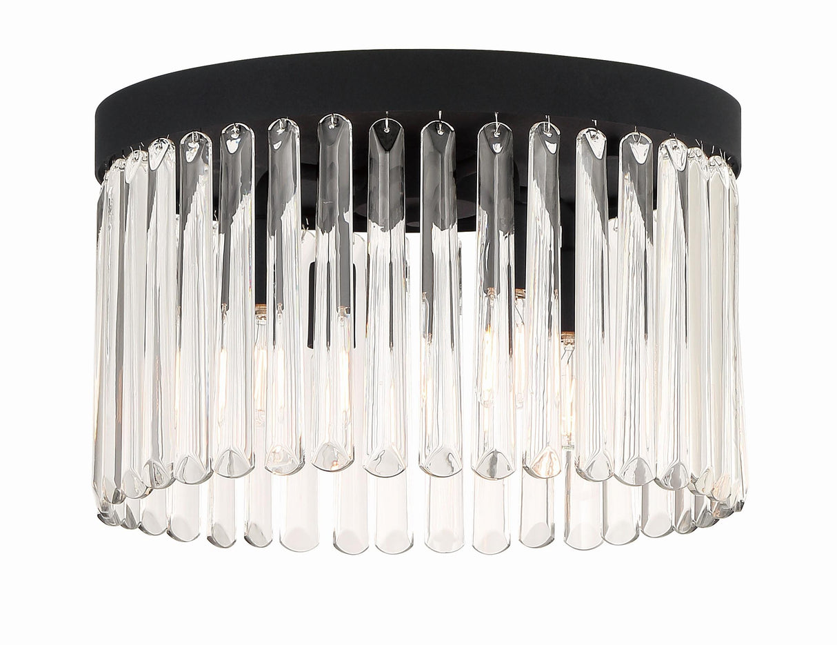 Crystorama Emory 4 Light Black Forged Flush Mount
