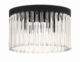 Crystorama Emory 4 Light Black Forged Flush Mount