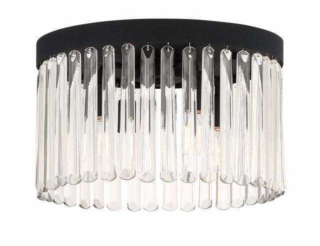 Crystorama Emory 4 Light Black Forged Flush Mount