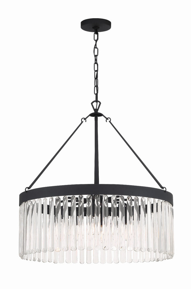 Crystorama Emory 8 Light Black Forged Chandelier