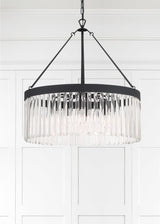 Crystorama Emory 8 Light Black Forged Chandelier