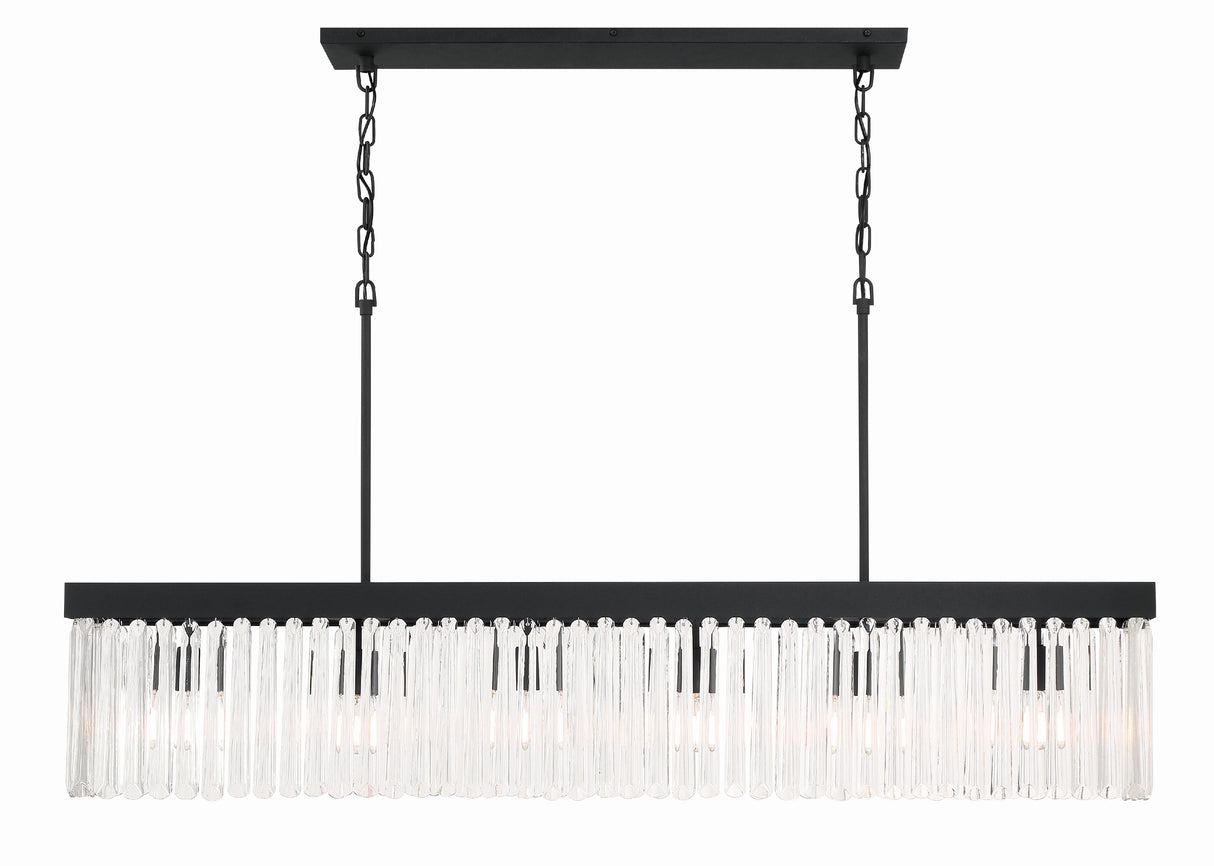 Crystorama Emory 6 Light Black Forged Linear Chandelier