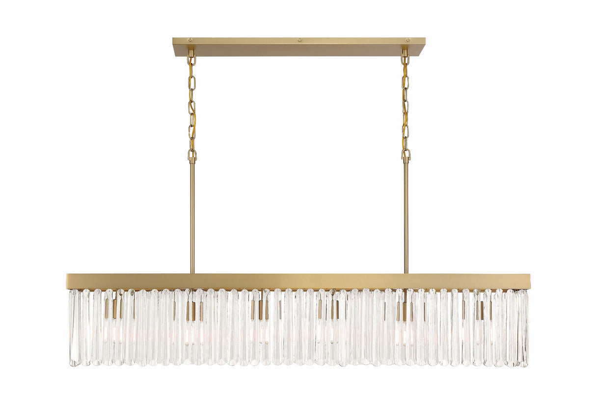 Crystorama Emory 6 Light Modern Gold Linear Chandelier