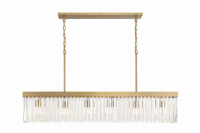 Crystorama Emory 6 Light Modern Gold Linear Chandelier
