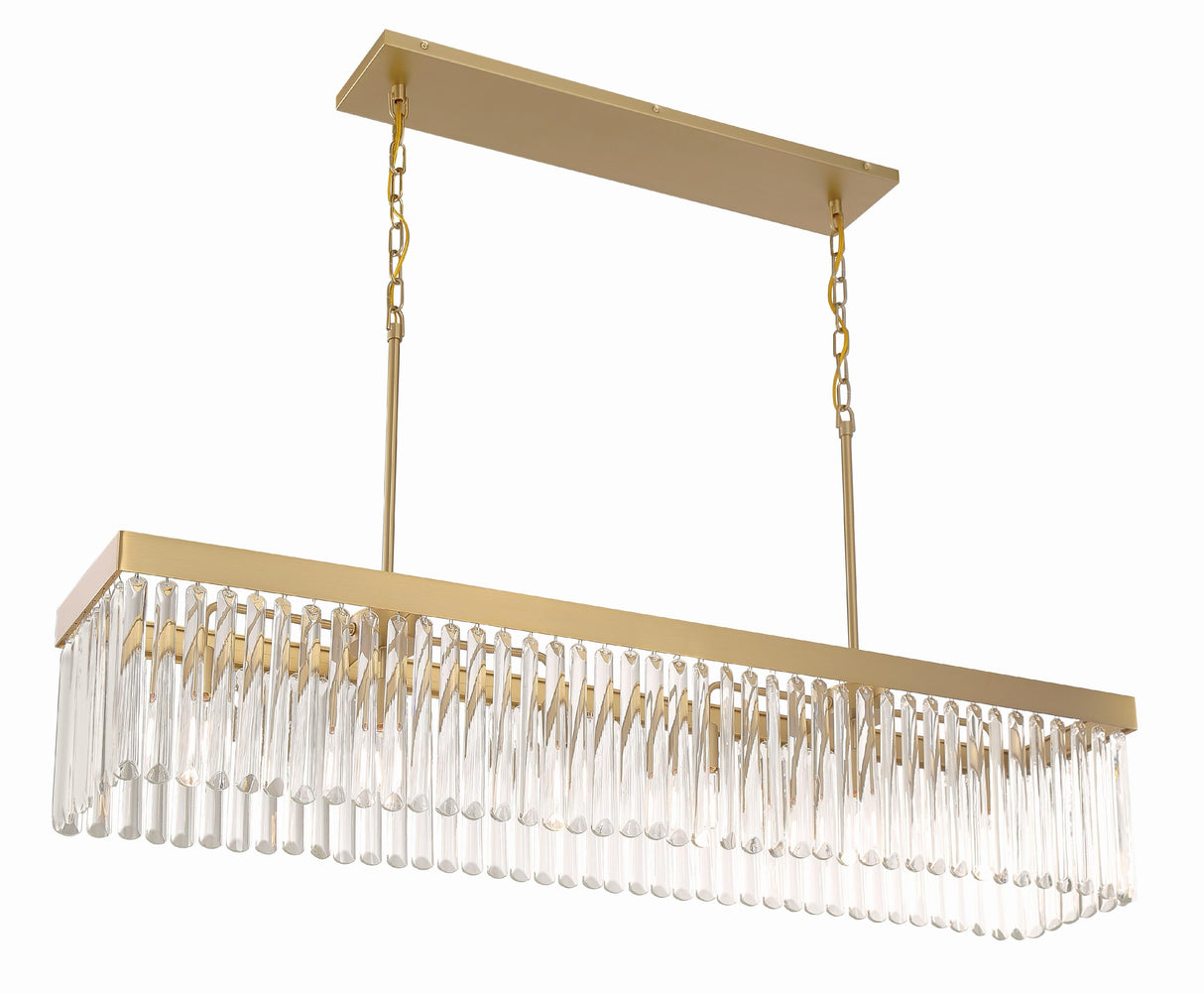 Crystorama Emory 6 Light Modern Gold Linear Chandelier