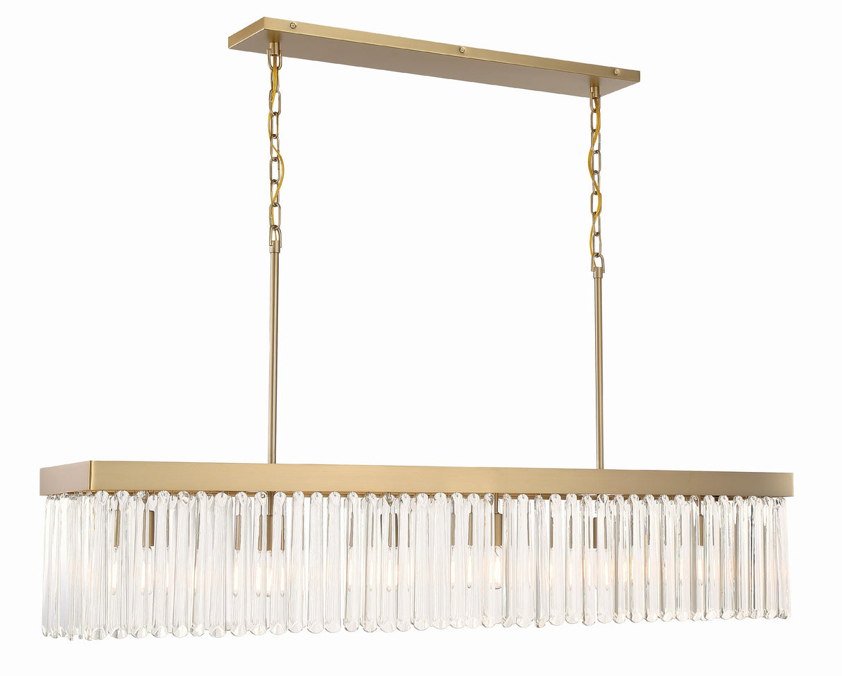 Crystorama Emory 6 Light Modern Gold Linear Chandelier