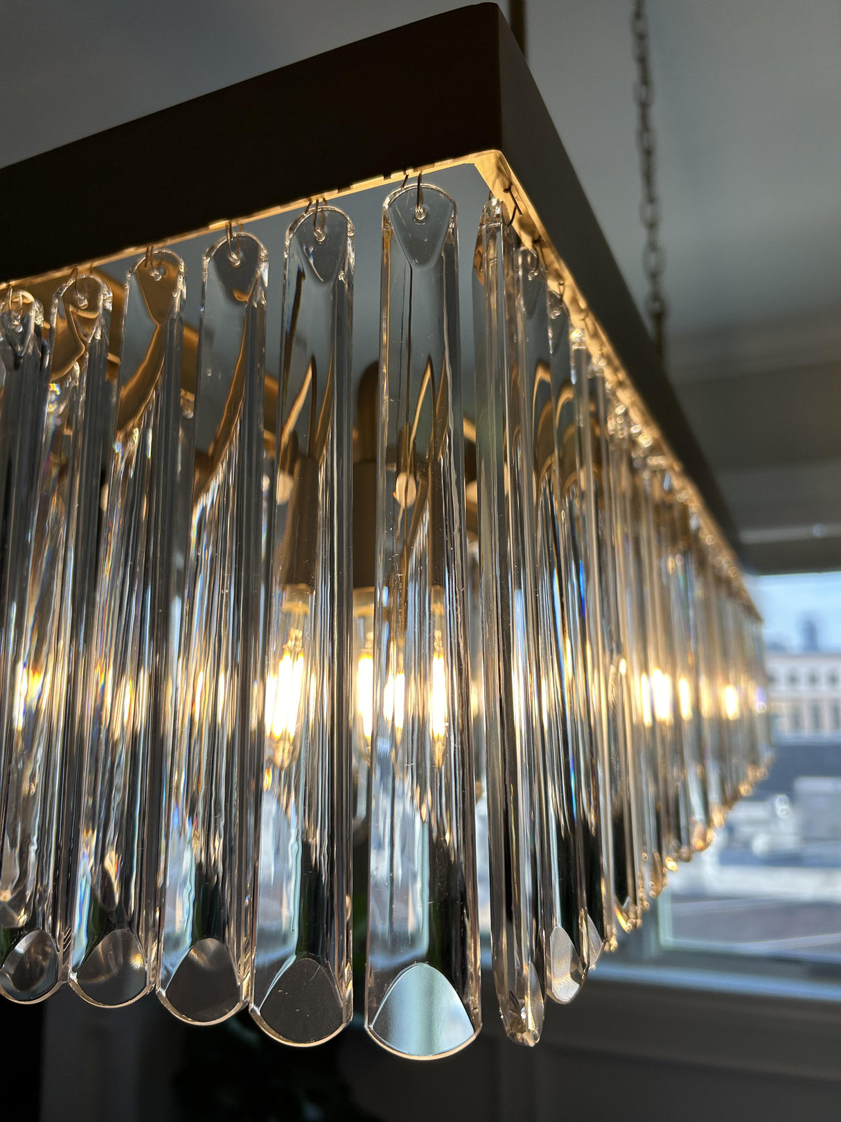 Crystorama Emory 6 Light Modern Gold Linear Chandelier