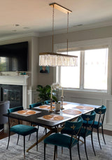 Crystorama Emory 6 Light Modern Gold Linear Chandelier