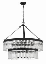 Crystorama Emory 9 Light Black Forged Chandelier