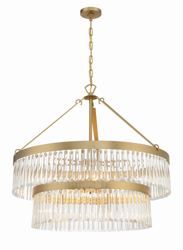 Crystorama Emory 9 Light Modern Gold Chandelier