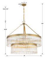 Crystorama Emory 9 Light Modern Gold Chandelier