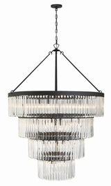 Crystorama Emory 22 Light Black Forged Chandelier