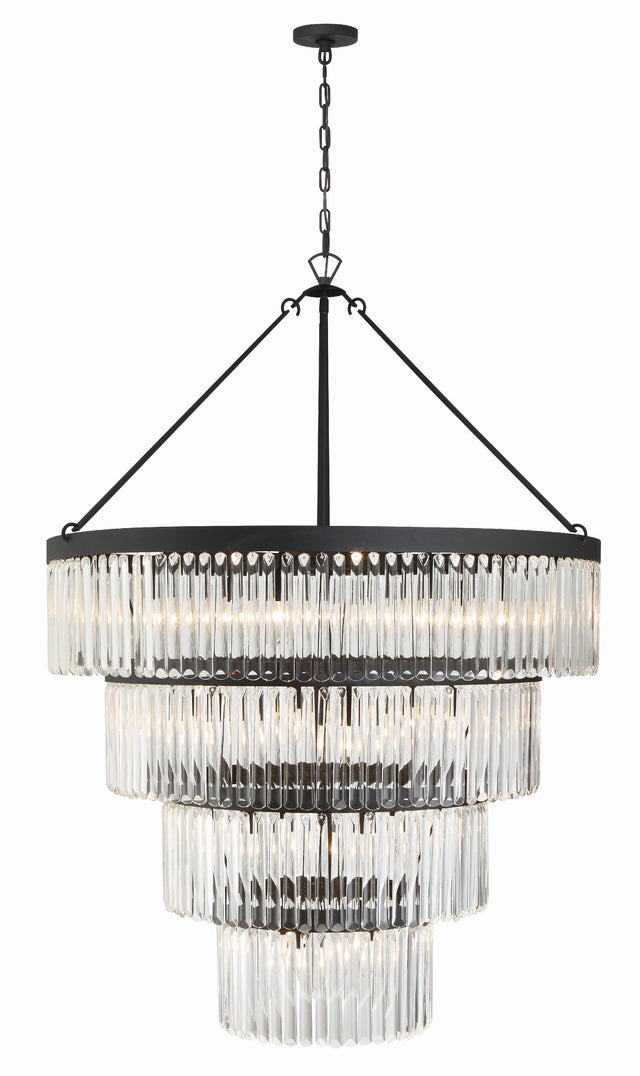 Crystorama Emory 22 Light Black Forged Chandelier