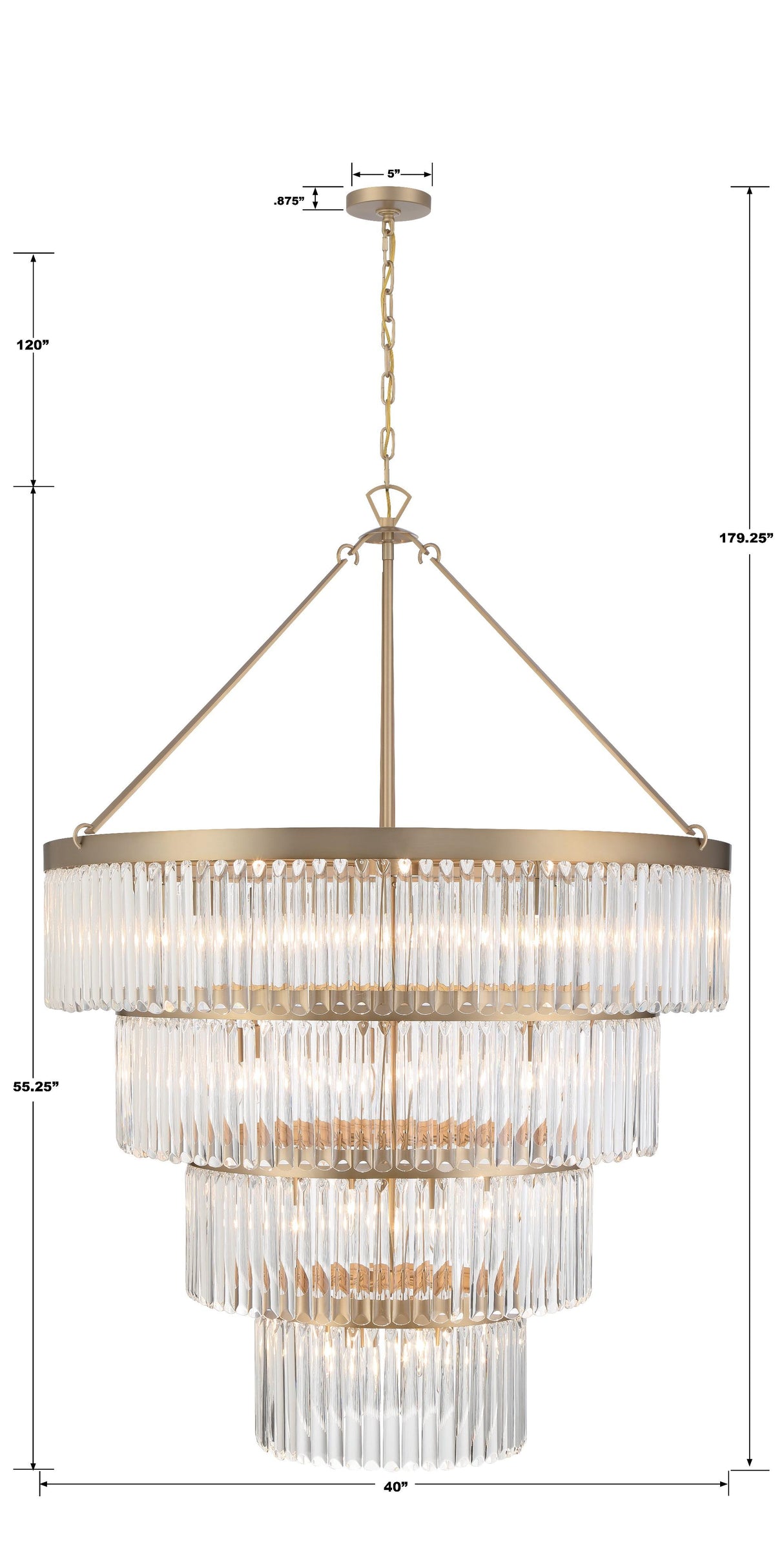 Crystorama Emory 22 Light Modern Gold Chandelier