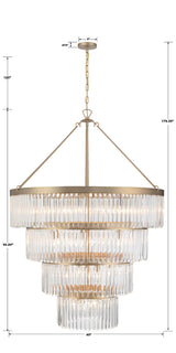 Crystorama Emory 22 Light Modern Gold Chandelier