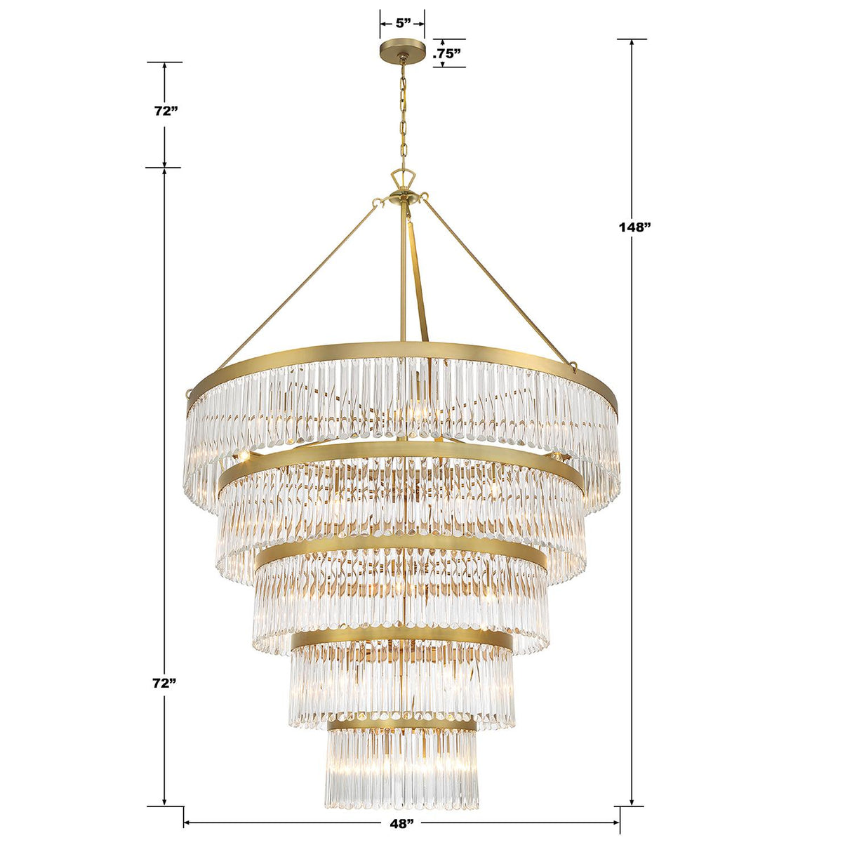 Crystorama Emory 30 Light Modern Gold Chandelier