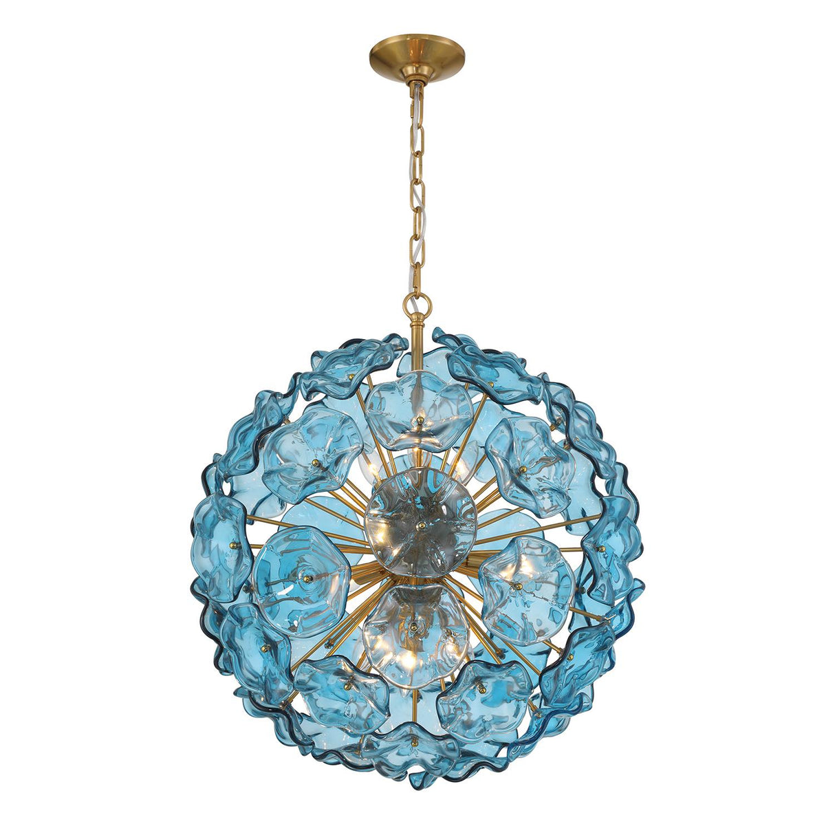 Crystorama Esme 9 Light Aged Brass Pendant