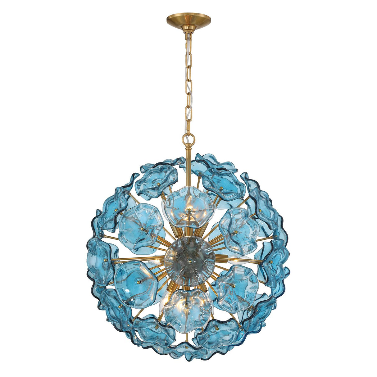 Crystorama Esme 9 Light Aged Brass Pendant