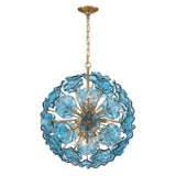 Crystorama Esme 9 Light Aged Brass Pendant