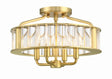 Crystorama Libby Langdon Farris 4 Light Aged Brass Semi Flush Mount