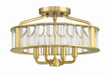 Crystorama Libby Langdon Farris 4 Light Aged Brass Semi Flush Mount