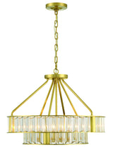 Crystorama Libby Langdon Farris 6 Light Aged Brass Chandelier