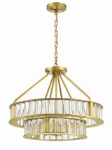 Crystorama Libby Langdon Farris 6 Light Aged Brass Chandelier