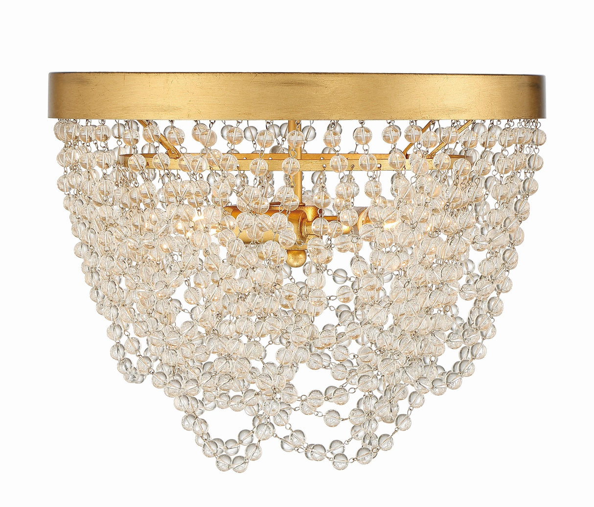 Crystorama Fiona 3 Light Antique Gold Flush Mount