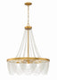 Crystorama Fiona 4 Light Antique Gold Chandelier with White Beads