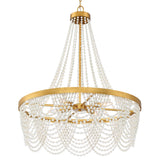 Crystorama Fiona 4 Light Antique Gold Chandelier with White Beads