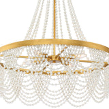 Crystorama Fiona 4 Light Antique Gold Chandelier with White Beads