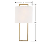 Crystorama Fremont 2 Light Vibrant Gold Sconce