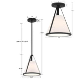 Crystorama Fulton 1 Light Black Semi Flush Mount