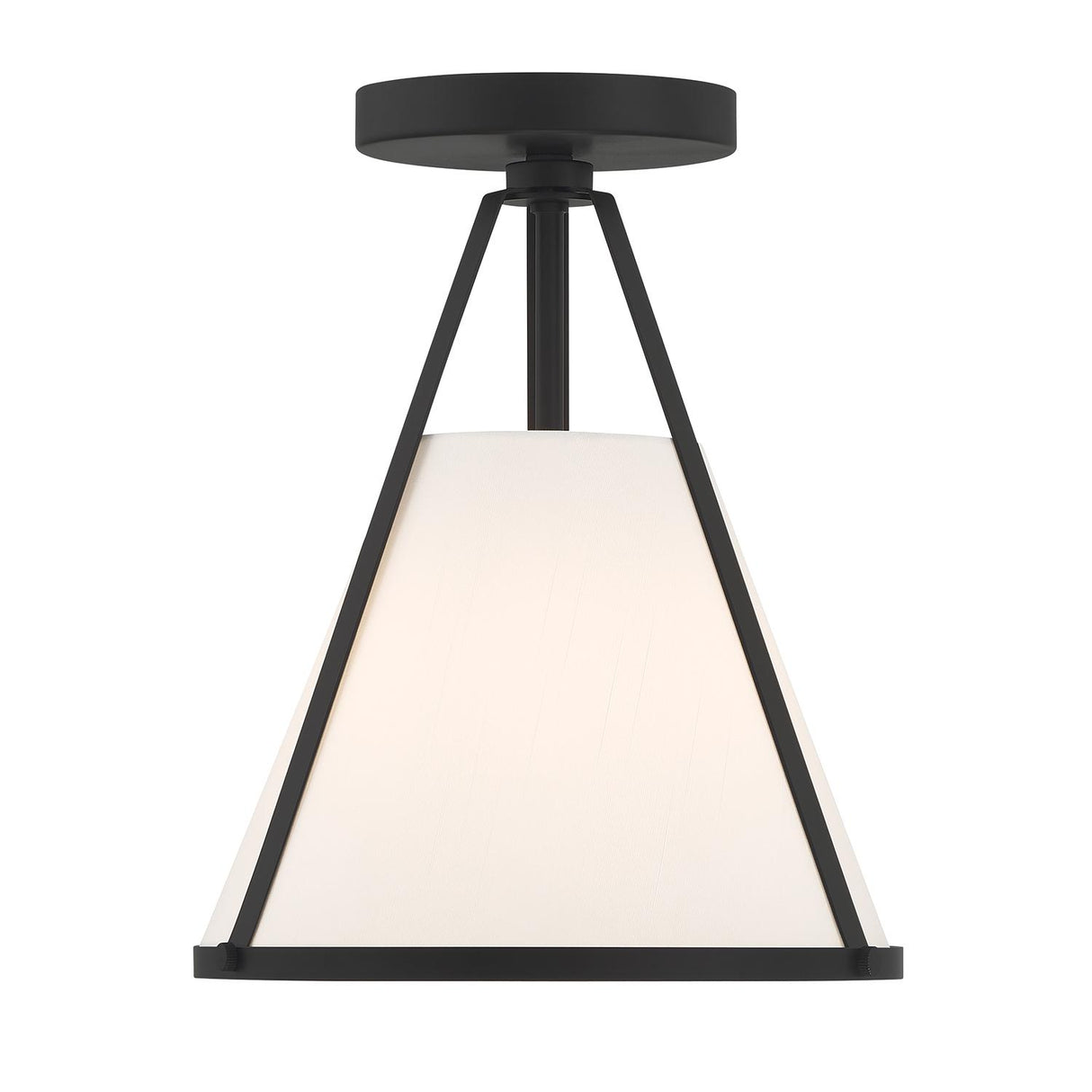 Crystorama Fulton 1 Light Black Semi Flush Mount