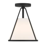 Crystorama Fulton 1 Light Black Semi Flush Mount