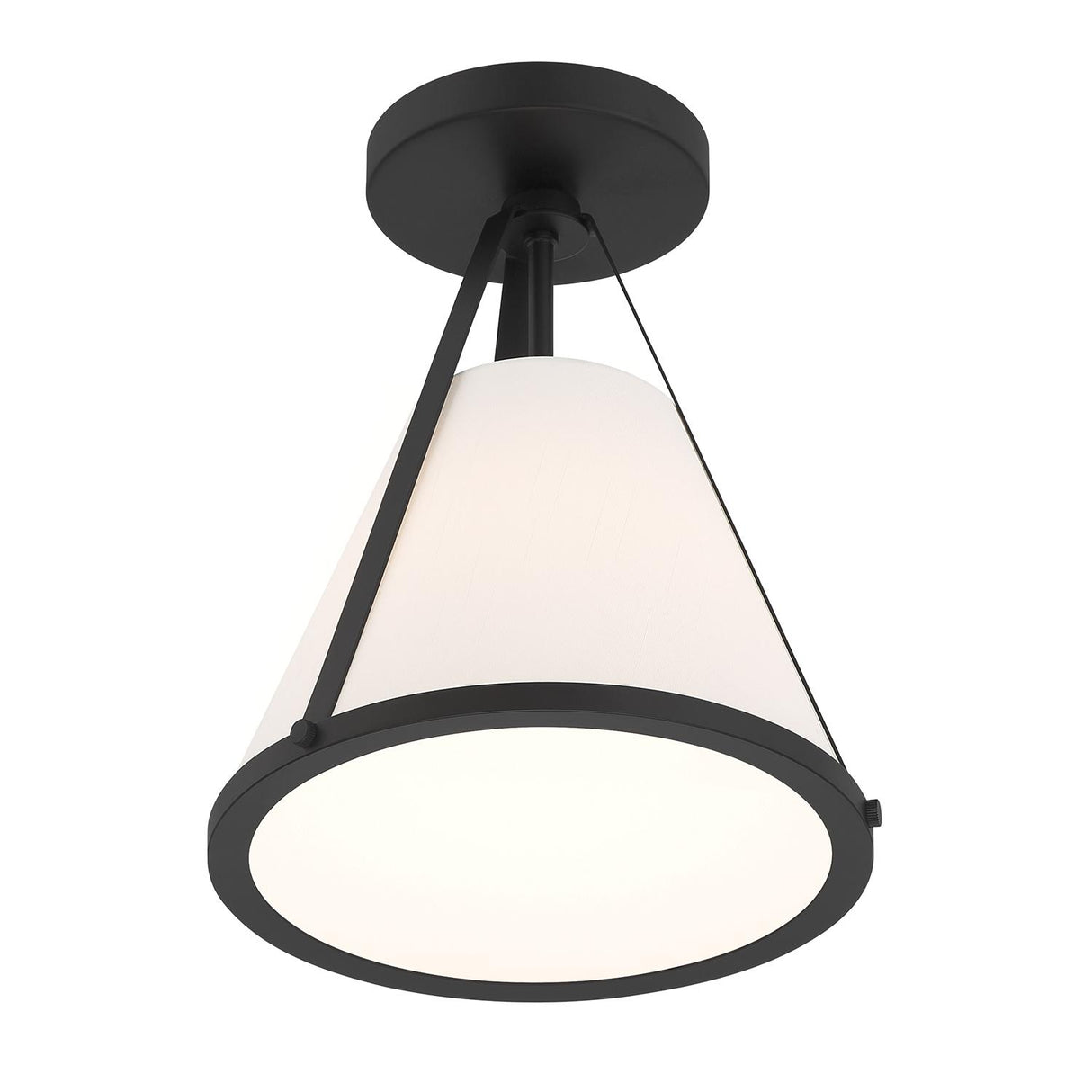 Crystorama Fulton 1 Light Black Semi Flush Mount