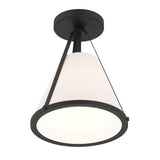 Crystorama Fulton 1 Light Black Semi Flush Mount