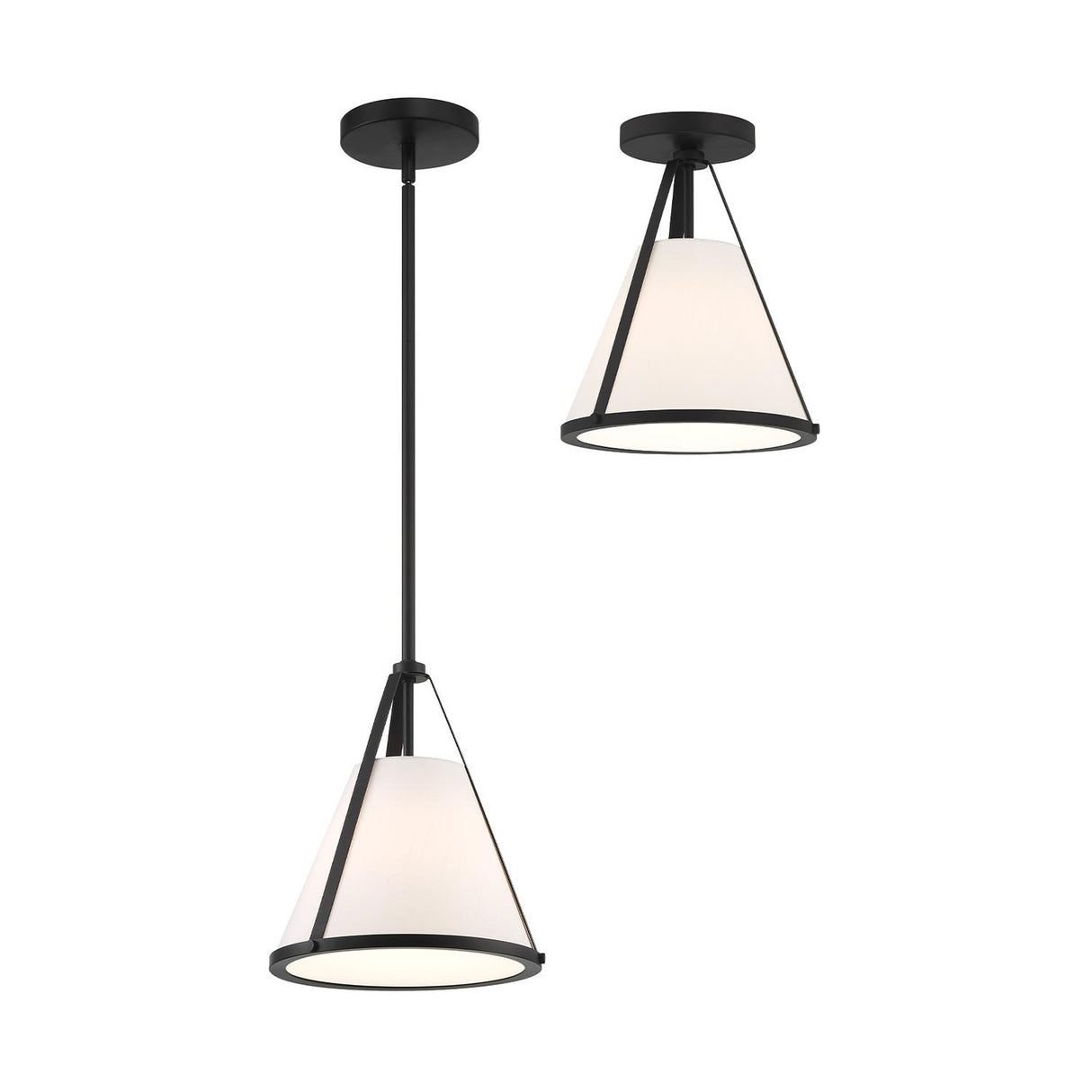Crystorama Fulton 1 Light Black Semi Flush Mount