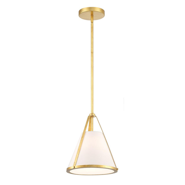 Crystorama Fulton 1 Light Antique Gold Mini Pendant