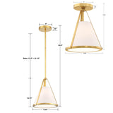 Crystorama Fulton 1 Light Antique Gold Mini Pendant