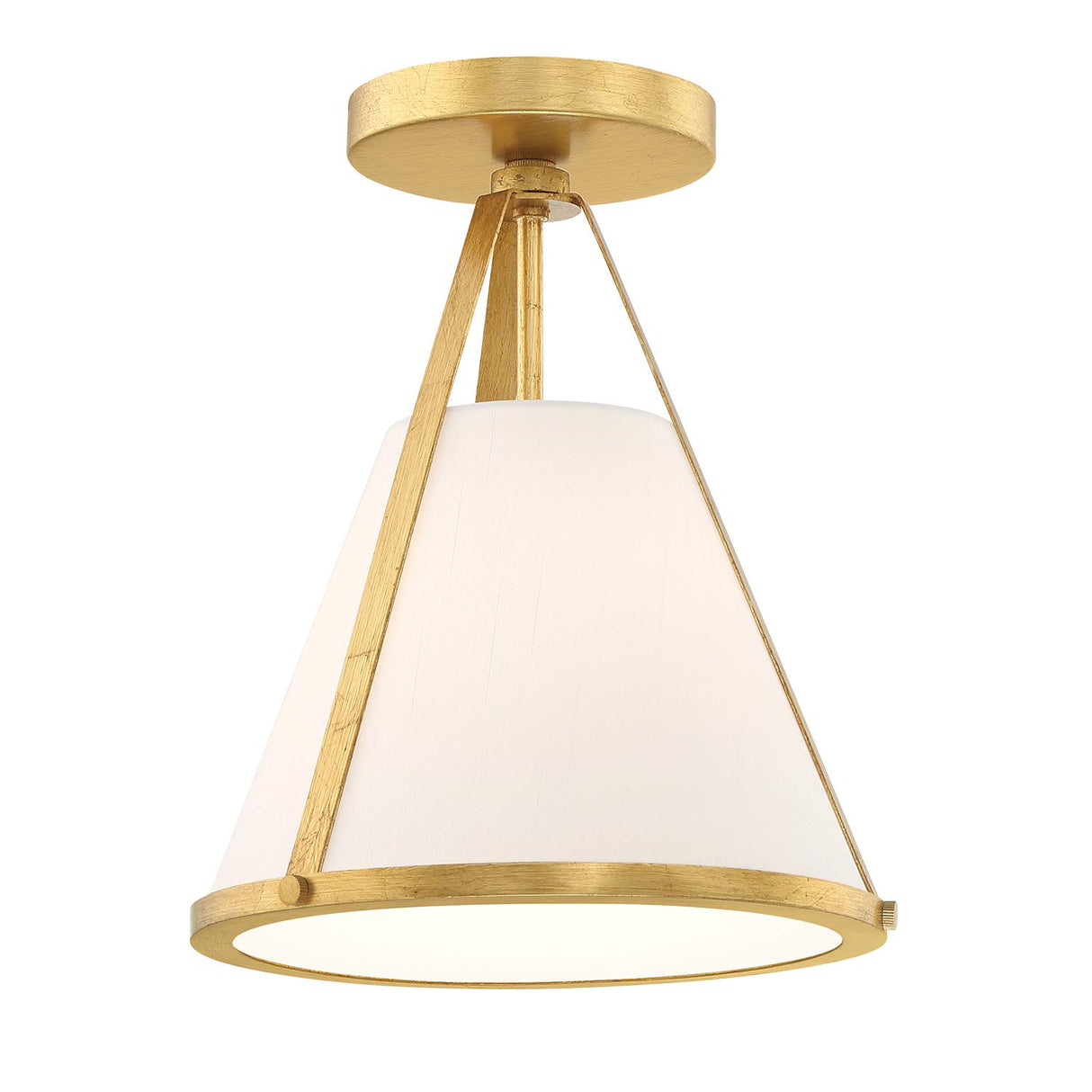Crystorama Fulton 1 Light Antique Gold Semi Flush Mount