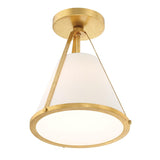 Crystorama Fulton 1 Light Antique Gold Semi Flush Mount