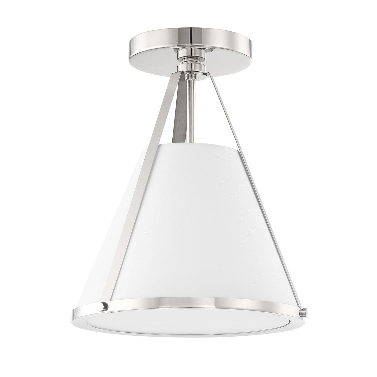 Crystorama Fulton 1 Light Polished Nickel Semi Flush Mount