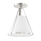 Crystorama Fulton 1 Light Polished Nickel Semi Flush Mount