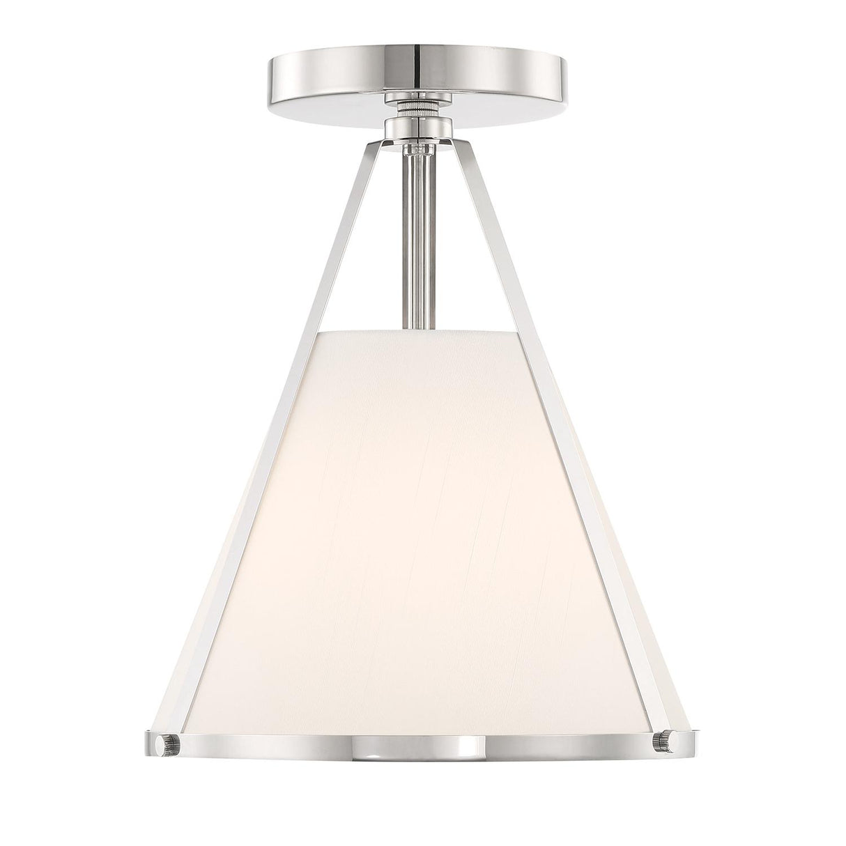 Crystorama Fulton 1 Light Polished Nickel Semi Flush Mount