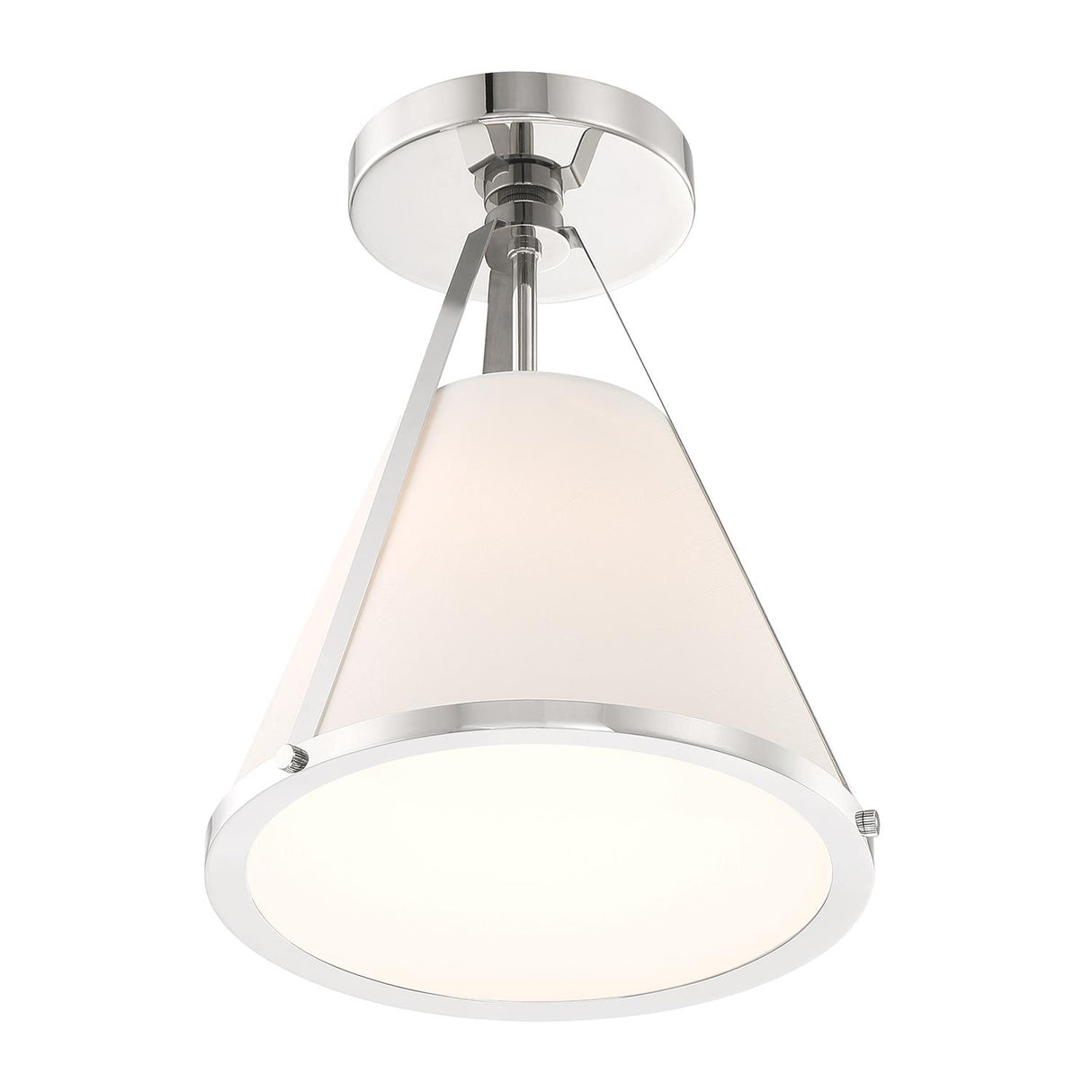 Crystorama Fulton 1 Light Polished Nickel Semi Flush Mount